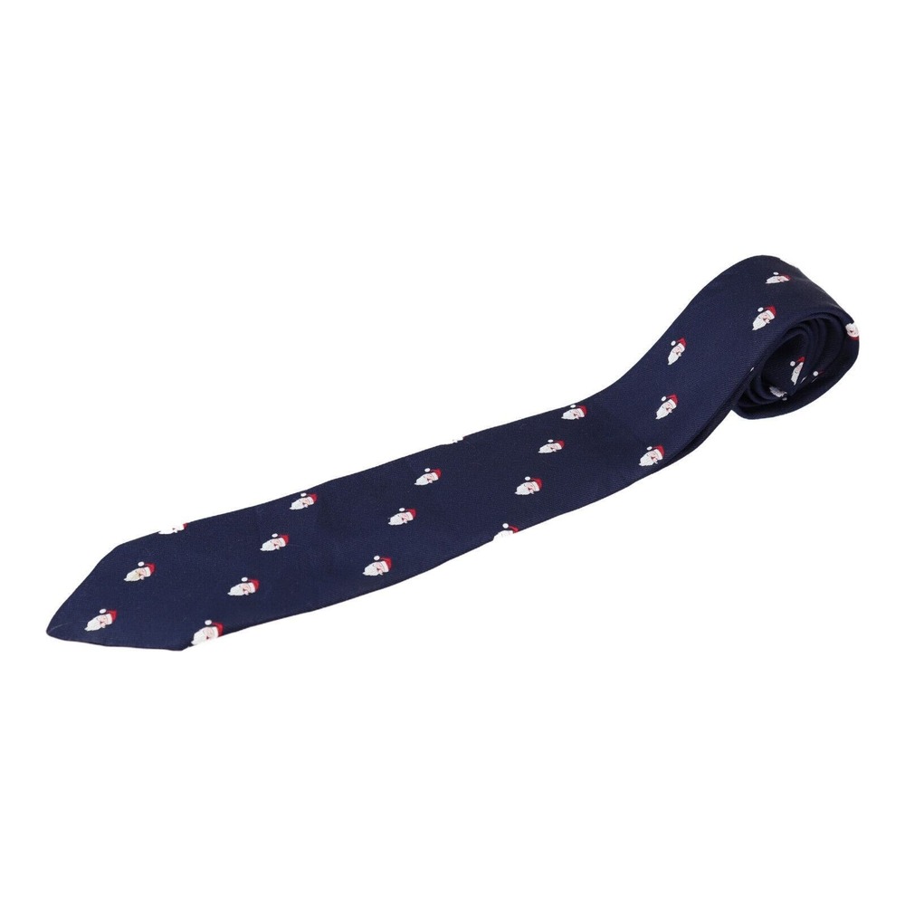 Cape Cod Neckwear Tie Mens OS Navy Blue Excellent Santa‎ Claus Christmas Holiday